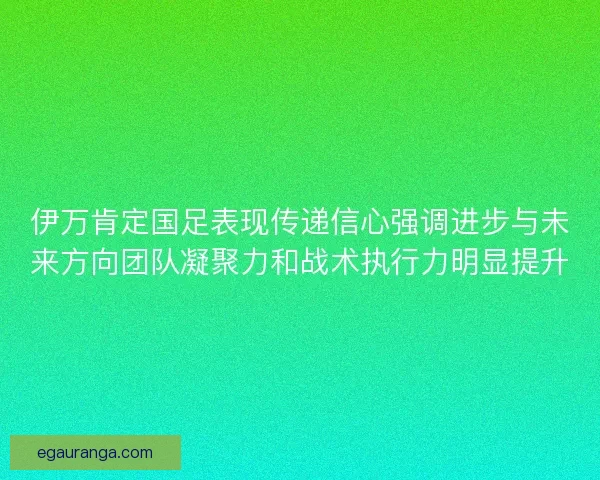 伊万肯定国足表现传递信心强调进步与未来方向团队凝聚力和战术执行力明显提升