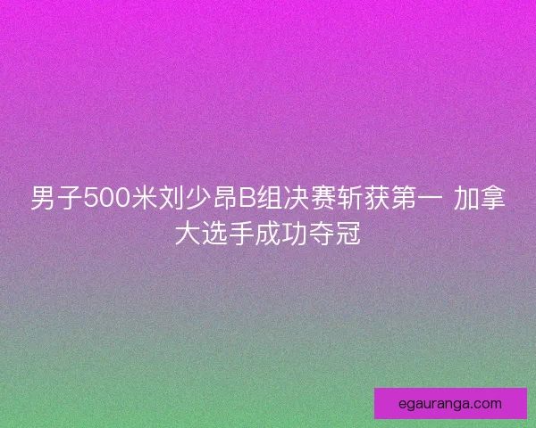 男子500米刘少昂B组决赛斩获第一 加拿大选手成功夺冠 男子500米刘少昂B组决赛斩获第一 加拿大选手成功夺冠