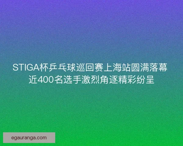 STIGA杯乒乓球巡回赛上海站圆满落幕 近400名选手激烈角逐精彩纷呈 STIGA杯乒乓球巡回赛上海站圆满落幕 近400名选手激烈角逐精彩纷呈